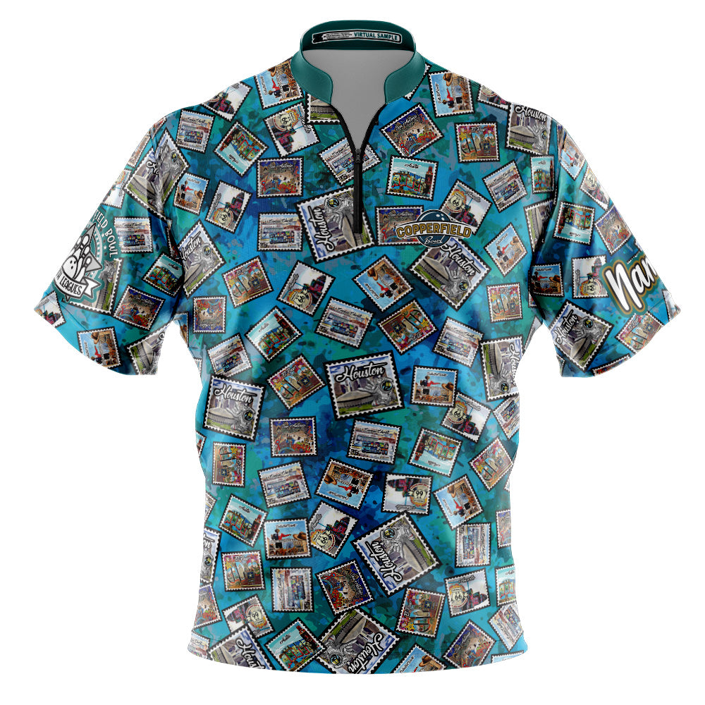 Copperfield Bowl Stamps Teal