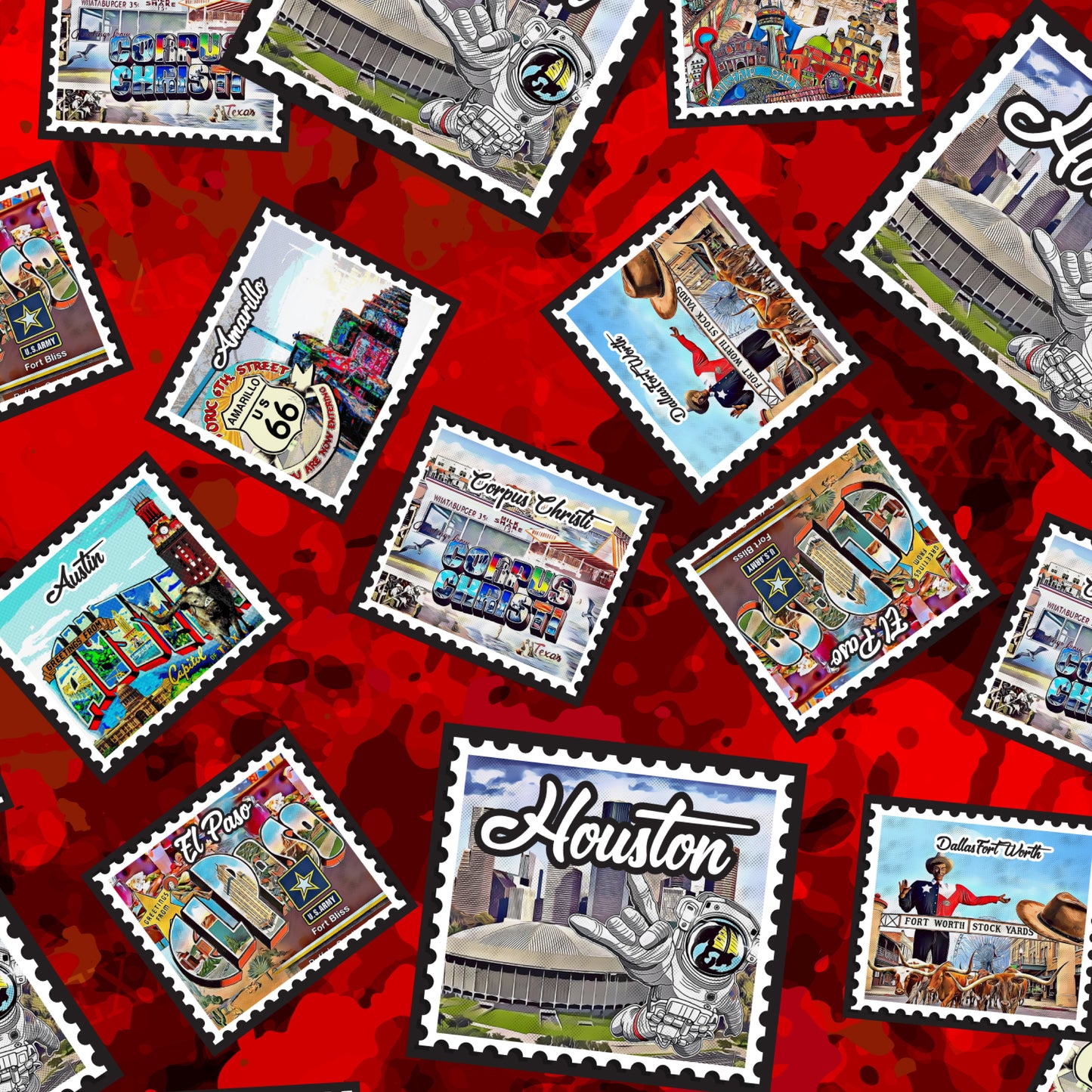 Copperfield Bowl Stamps Red